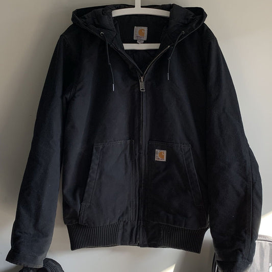 Black Active Hooded Carhartt Jacket Carhartt, Front Side