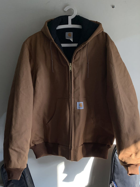 Brown Carhartt Hooded Active Jacket 